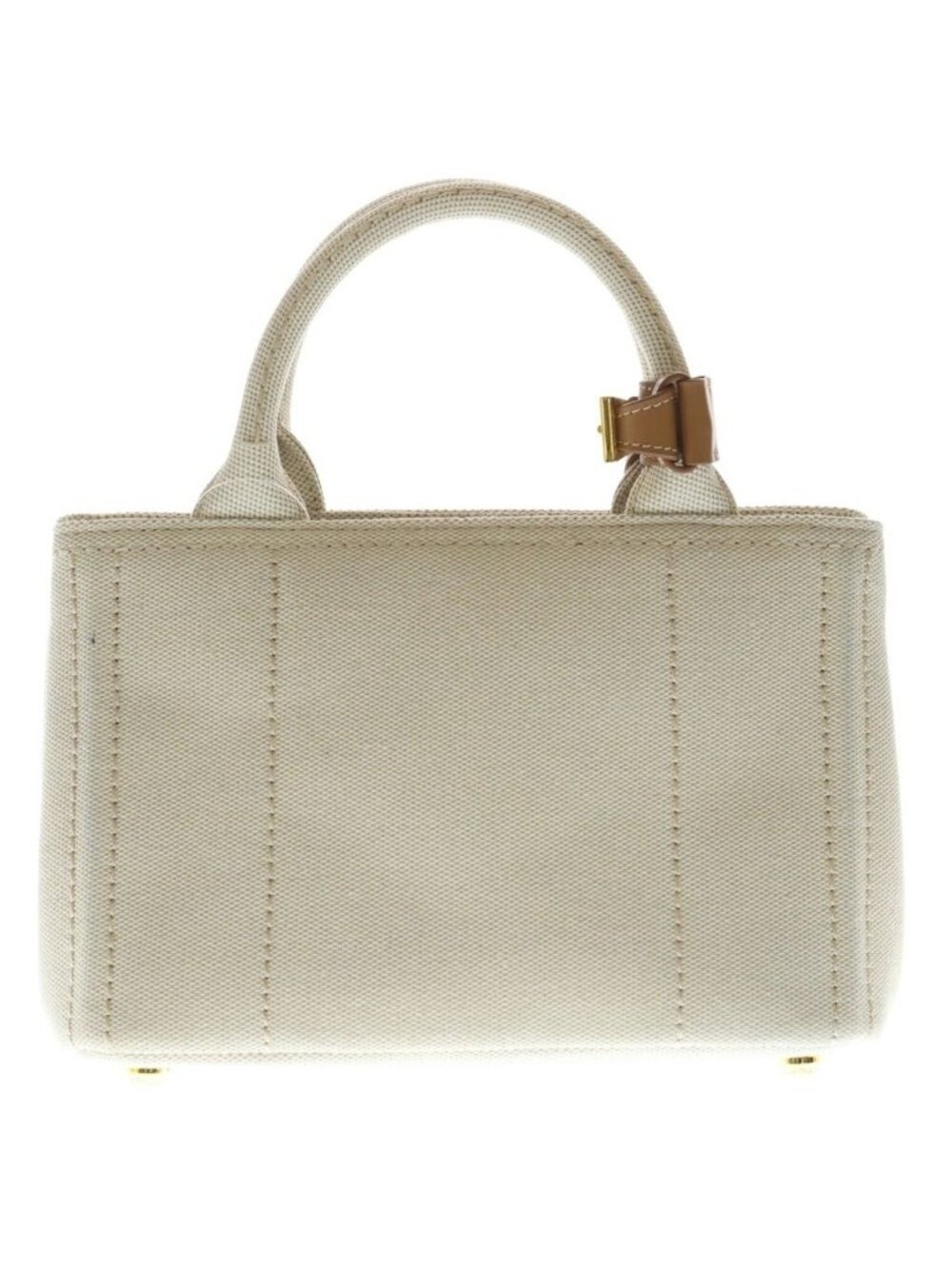 Prada Jardinier Linen Blend Mini 2-Way Shoulder Bag Natural - Picture 2 of 8